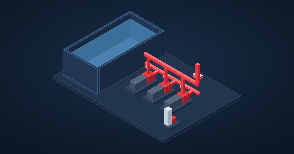 3D model of a fire pump room: open fire water tank, three fire pumps on plinths, suction and delivery headers, a riser and a jockey pump with pressure vessel